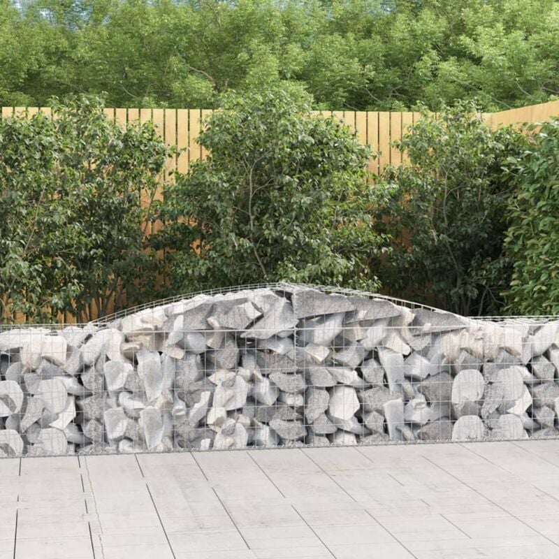 foto del prodotto vidaxl - cesti gabbioni ad arco 2 pz 400x50x60/80 cm ferro zincato
