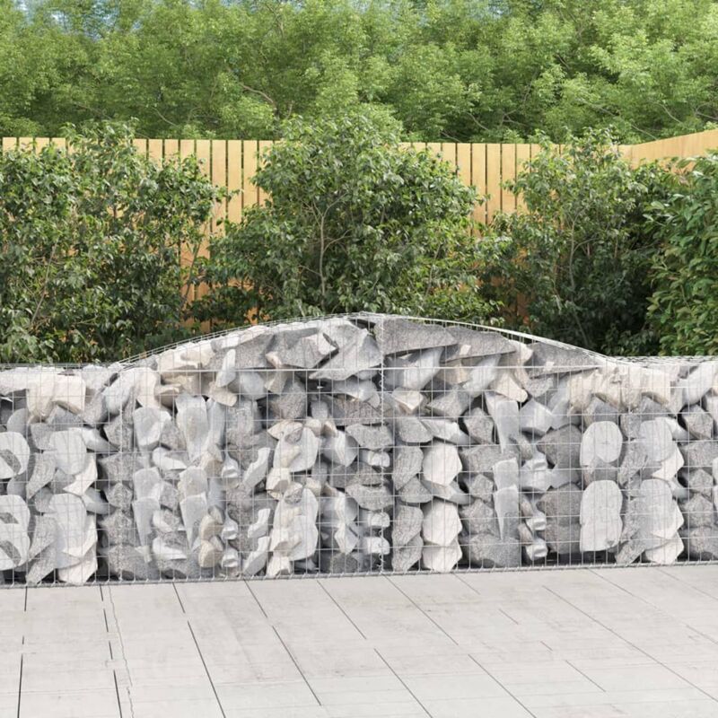 foto del prodotto vidaxl cesti gabbioni ad arco 2 pz 400x50x80 100 cm ferro zincato