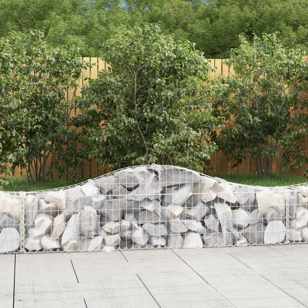foto del prodotto vidaxl cesti gabbioni ad arco 3 pz 200x30x40 60 cm ferro zincato