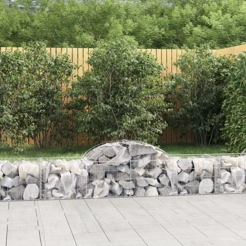 foto del prodotto vidaxl cesti gabbioni ad arco 3 pz 200x50x40 60 cm ferro zincato