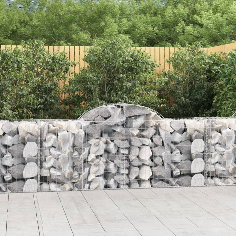foto del prodotto vidaxl cesti gabbioni ad arco 3 pz 200x50x80 100 cm ferro zincato