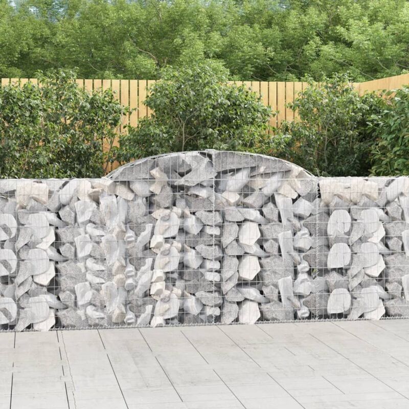 foto del prodotto vidaxl - cesti gabbioni ad arco 3 pz 300x30x100/120 cm ferro zincato