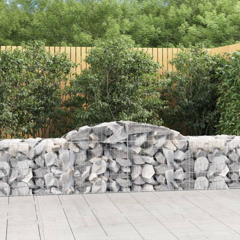 foto del prodotto vidaxl cesti gabbioni ad arco 3 pz 300x50x60 80 cm ferro zincato