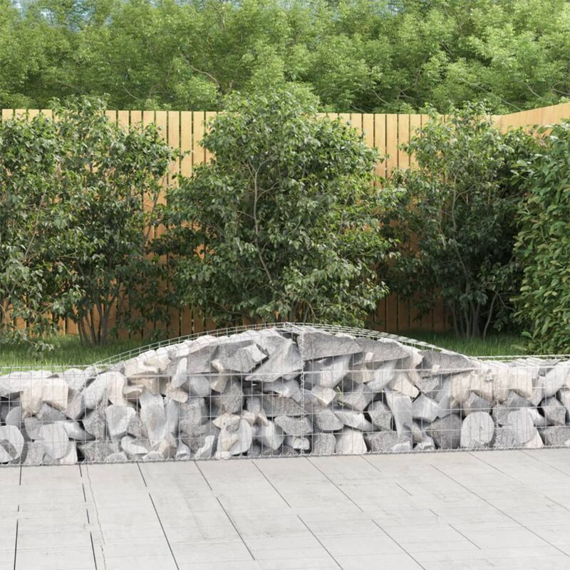 foto del prodotto vidaxl cesti gabbioni ad arco 3 pz 400x50x40 60 cm ferro zincato