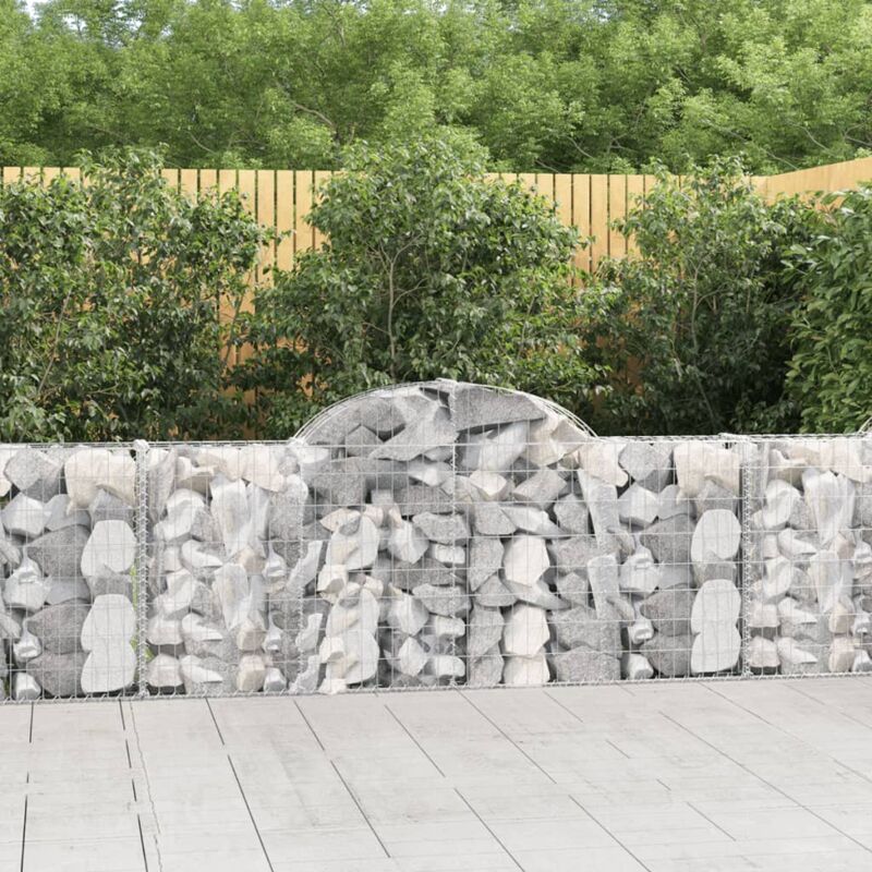 foto del prodotto vidaxl cesti gabbioni ad arco 4 pz 200x30x80 100 cm ferro zincato