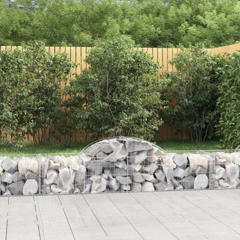 foto del prodotto vidaxl cesti gabbioni ad arco 5 pz 200x50x40 60 cm ferro zincato