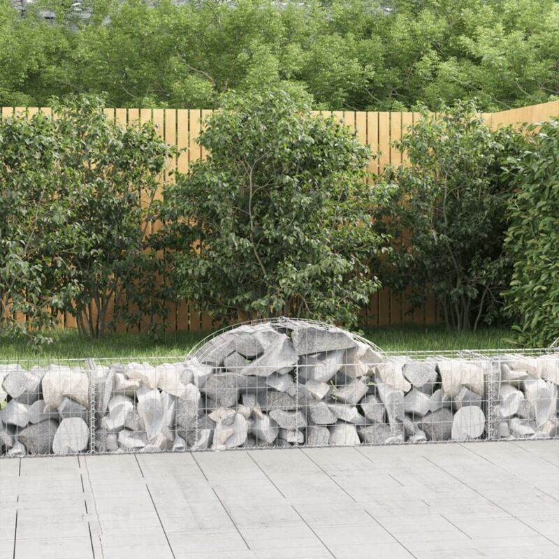 foto del prodotto vidaxl cesti gabbioni ad arco 6 pz 200x50x40 60 cm ferro zincato