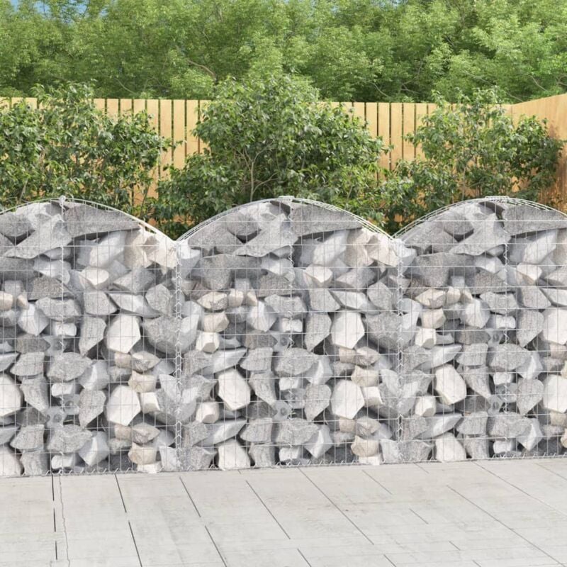 foto del prodotto vidaxl cesto gabbione ad arco 100x30x100 120 cm ferro zincato