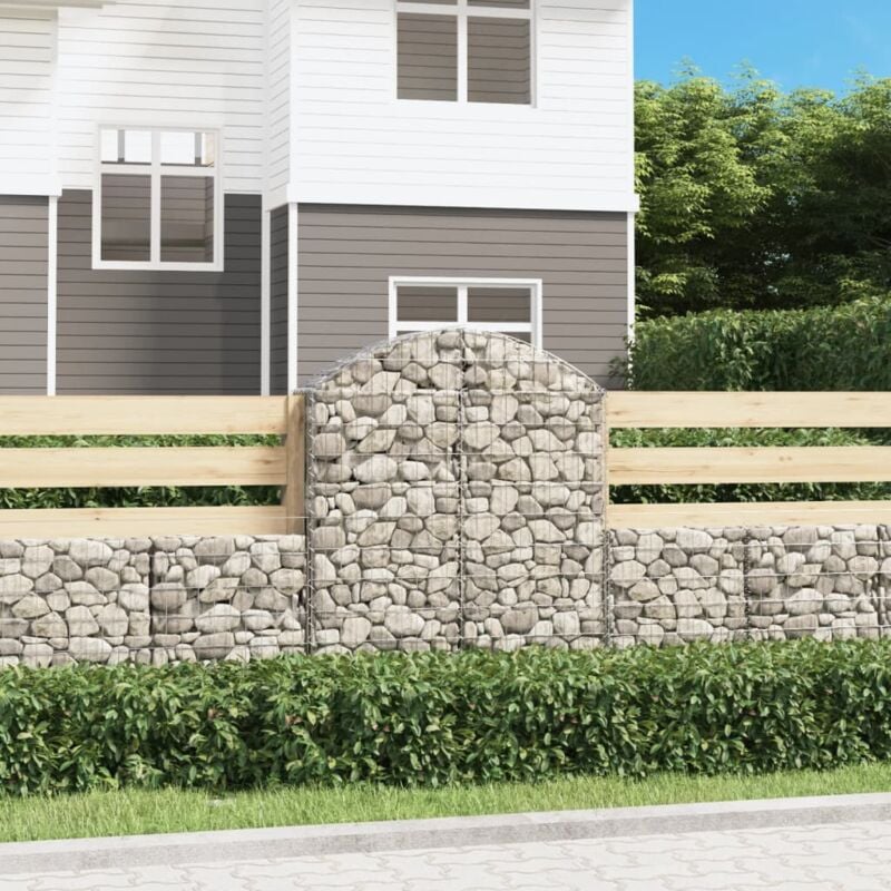 foto del prodotto vidaxl cesto gabbione ad arco 100x30x120 140 cm ferro zincato