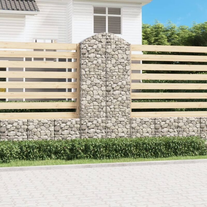 foto del prodotto vidaxl cesto gabbione ad arco 100x30x220 240 cm ferro zincato
