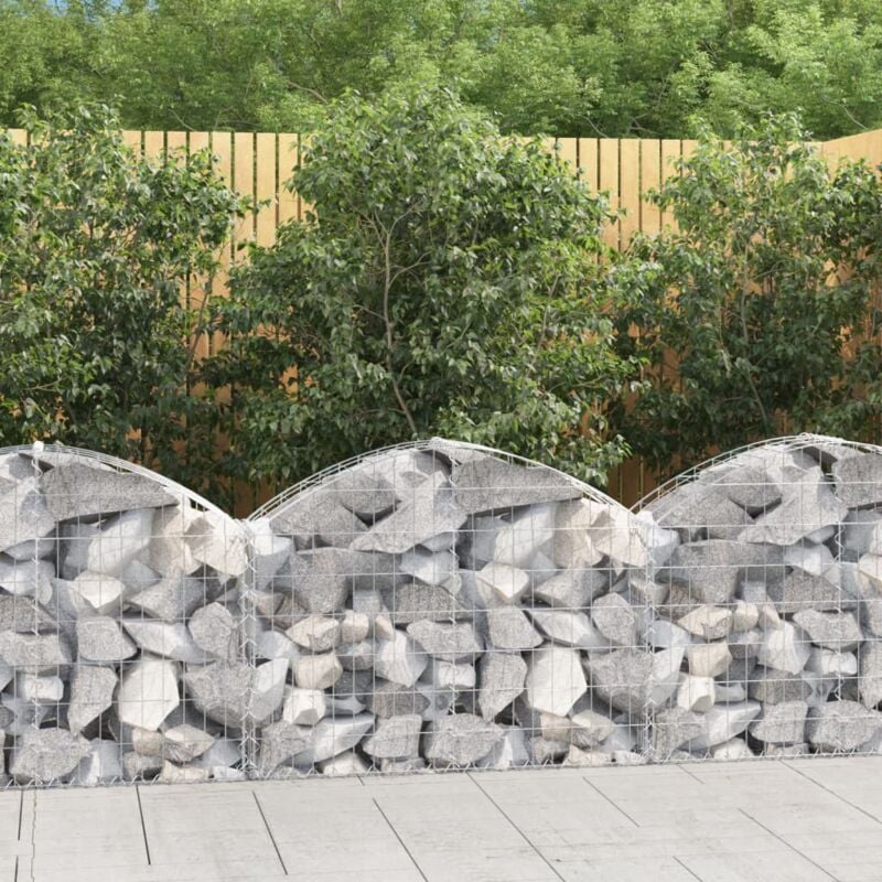 foto del prodotto vidaxl cesto gabbione ad arco 100x30x60 80 cm ferro zincato