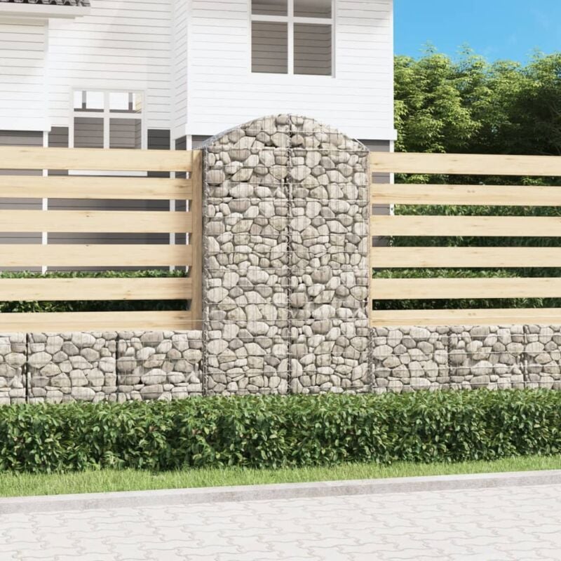 foto del prodotto vidaxl cesto gabbione ad arco 100x50x180 200 cm ferro zincato