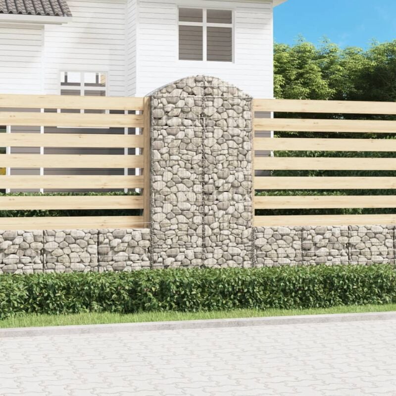 foto del prodotto vidaxl cesto gabbione ad arco 100x50x200 220 cm ferro zincato