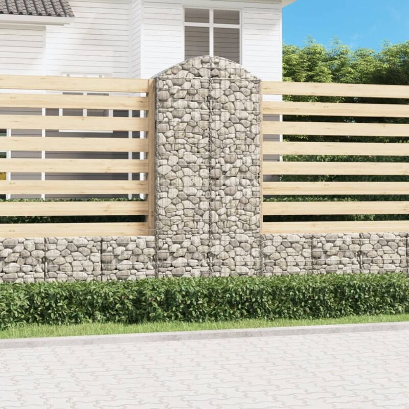 foto del prodotto vidaxl cesto gabbione ad arco 100x50x220/240 cm ferro zincato