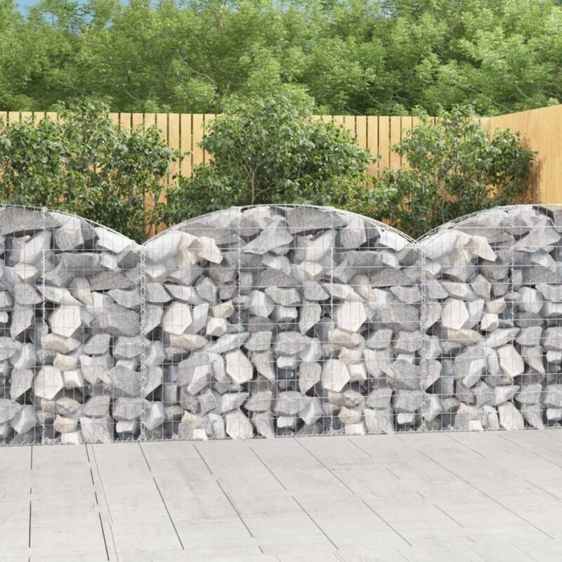 foto del prodotto vidaxl cesto gabbione ad arco 150x30x100 120 cm ferro zincato