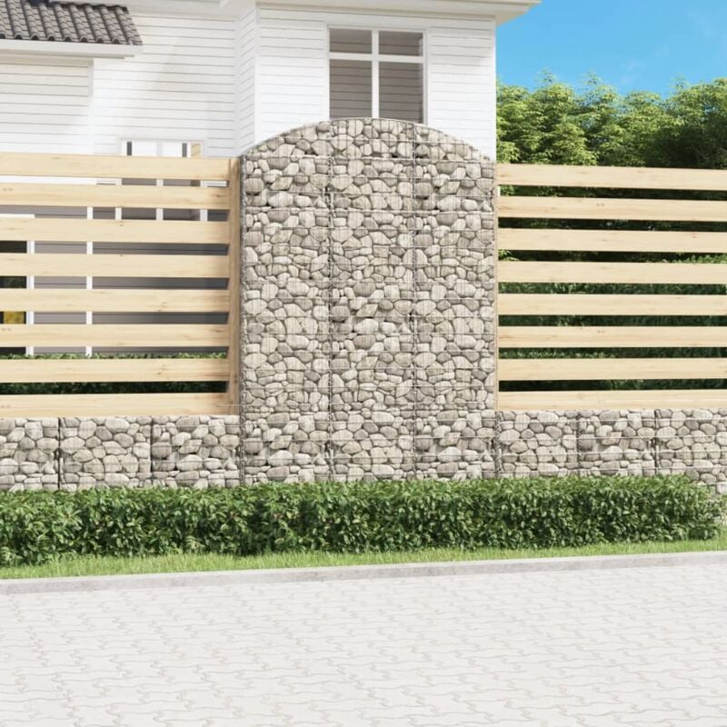 foto del prodotto vidaxl cesto gabbione ad arco 150x30x220 240 cm ferro zincato