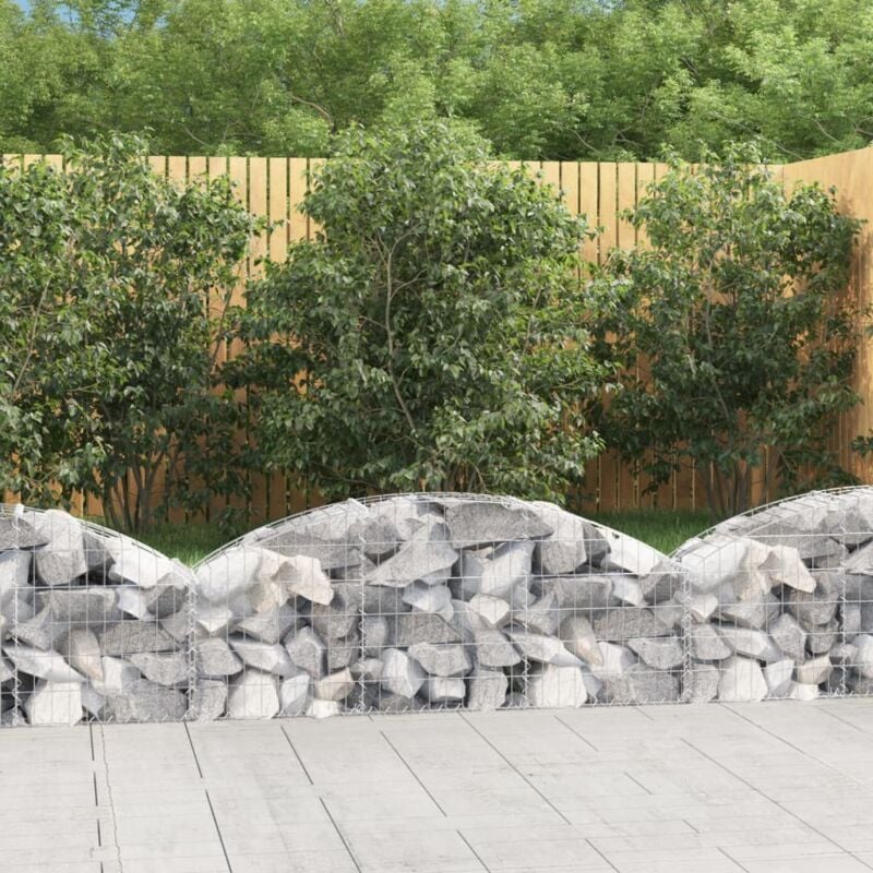 foto del prodotto vidaxl - cesto gabbione ad arco 150x30x40/60 cm ferro zincato