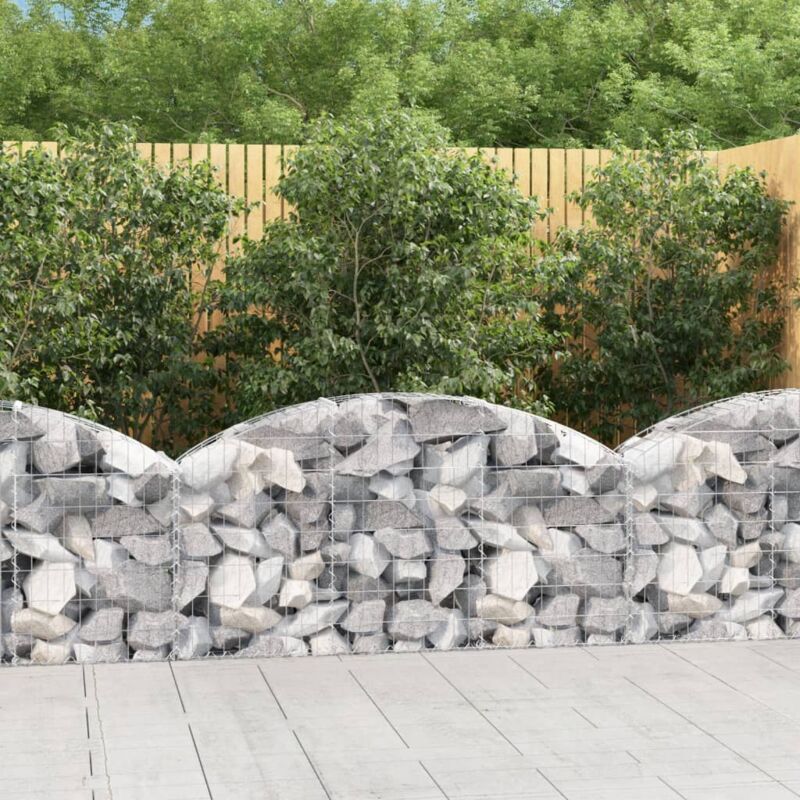 foto del prodotto vidaxl cesto gabbione ad arco 150x30x60 80 cm ferro zincato