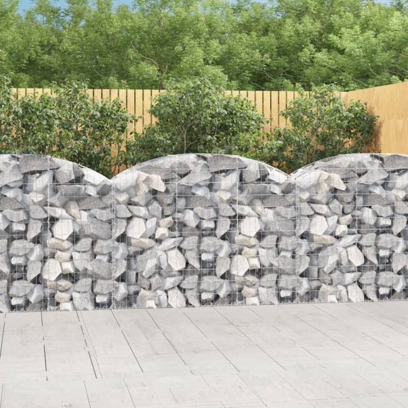 foto del prodotto vidaxl cesto gabbione ad arco 150x50x100 120 cm ferro zincato