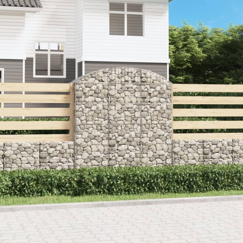 foto del prodotto vidaxl cesto gabbione ad arco 150x50x160 180 cm in ferro zincato