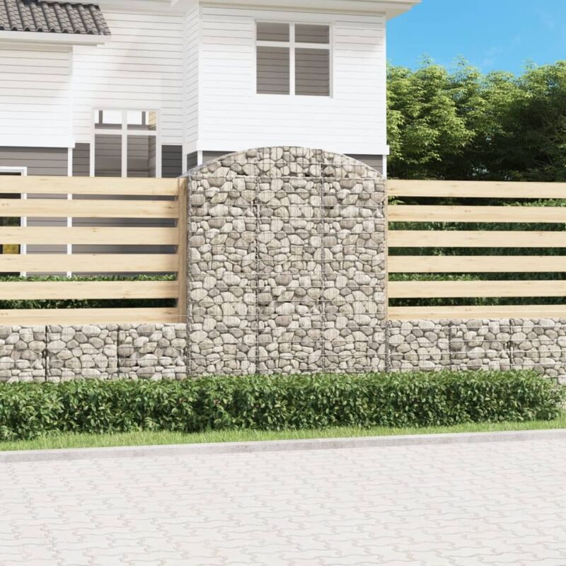 foto del prodotto vidaxl cesto gabbione ad arco 150x50x180 200 cm ferro zincato
