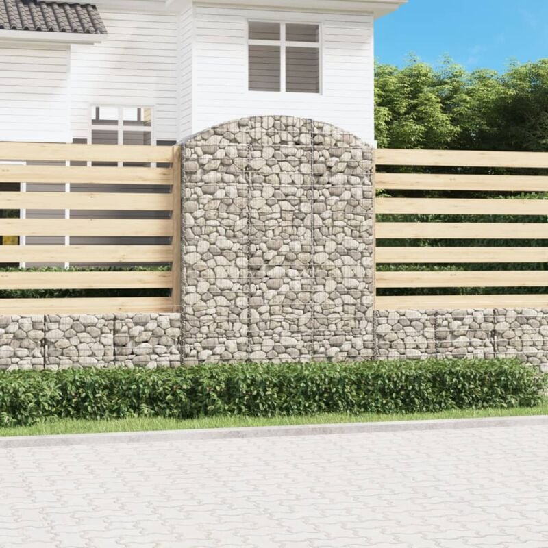foto del prodotto vidaxl cesto gabbione ad arco 150x50x200 220 cm ferro zincato