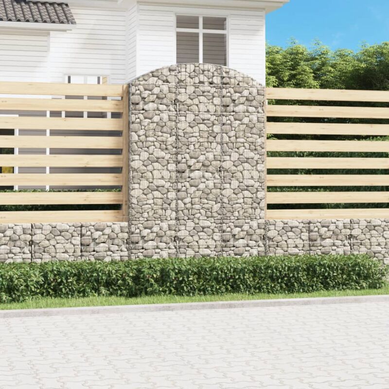 foto del prodotto vidaxl cesto gabbione ad arco 150x50x220 240 cm ferro zincato