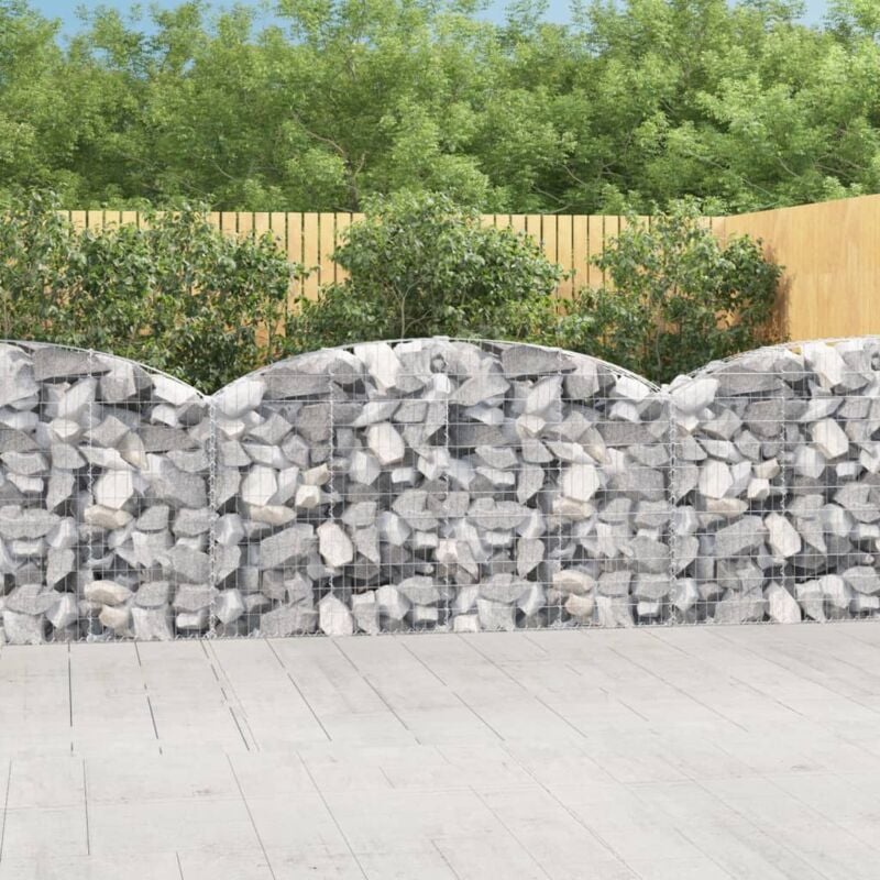 foto del prodotto vidaxl cesto gabbione ad arco 200x30x100 120 cm ferro zincato