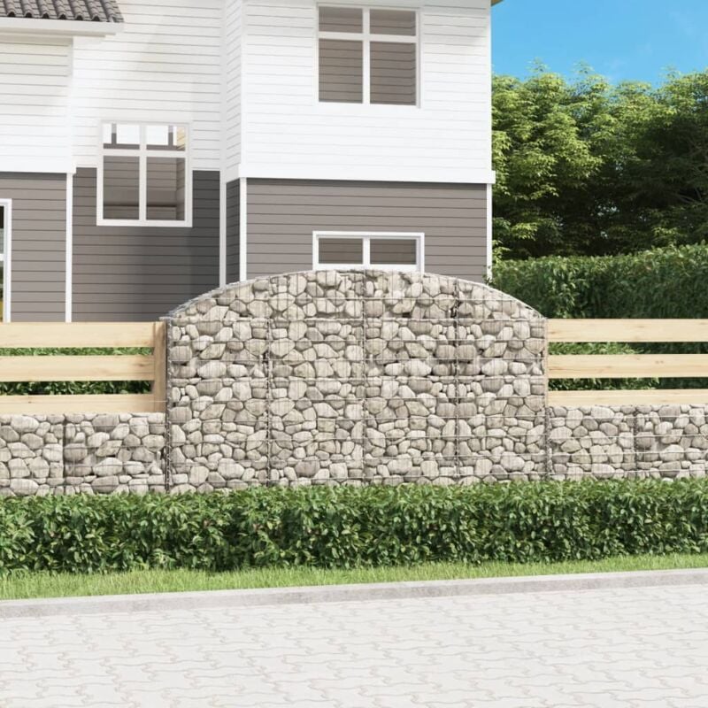 foto del prodotto vidaxl cesto gabbione ad arco 200x30x120 140 cm ferro zincato