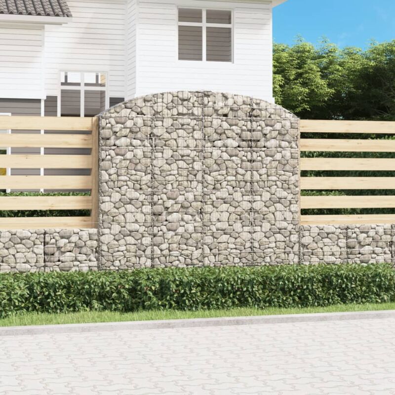 foto del prodotto vidaxl cesto gabbione ad arco 200x30x180 200 cm ferro zincato