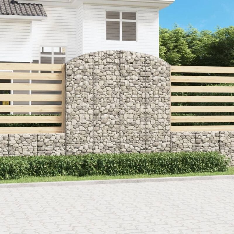 foto del prodotto vidaxl cesto gabbione ad arco 200x30x200 220 cm ferro zincato