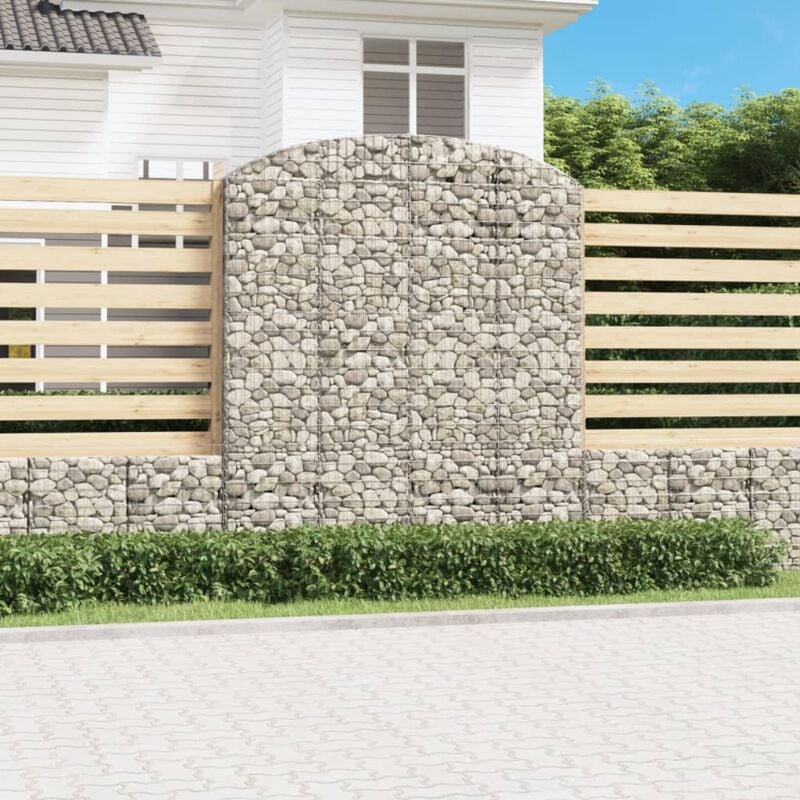 foto del prodotto vidaxl cesto gabbione ad arco 200x30x220 240 cm ferro zincato