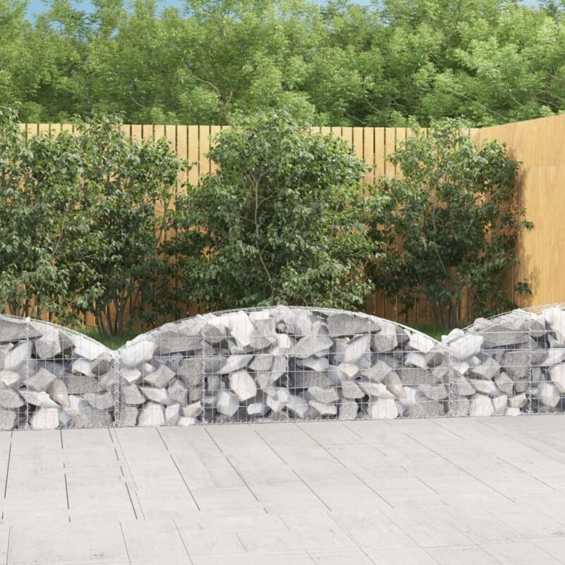 foto del prodotto vidaxl cesto gabbione ad arco 200x30x40 60 cm ferro zincato