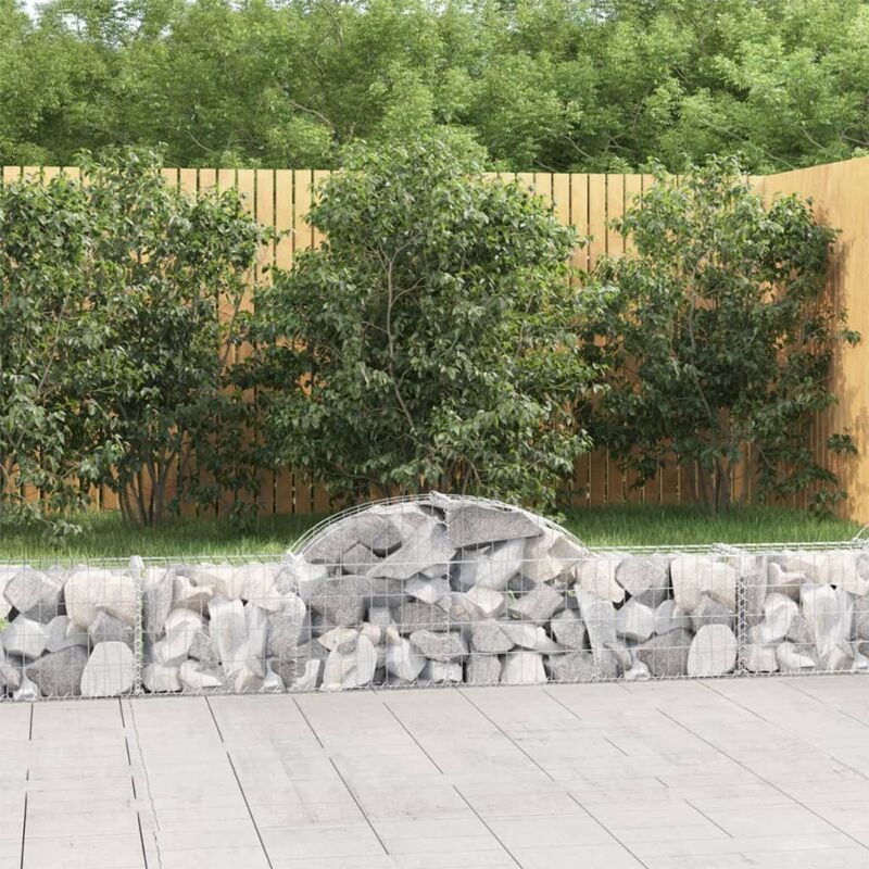 foto del prodotto vidaxl cesto gabbione ad arco 200x30x40 60 cm ferro zincato
