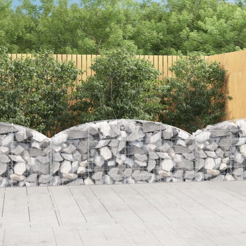 foto del prodotto vidaxl cesto gabbione ad arco 200x30x60 80 cm ferro zincato