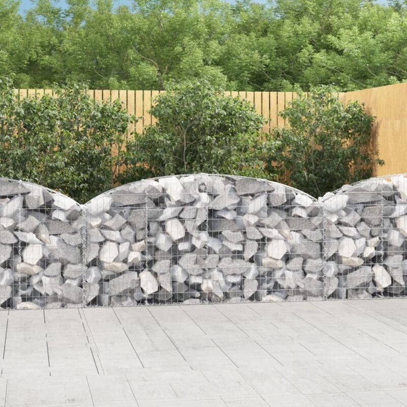 foto del prodotto vidaxl cesto gabbione ad arco 200x30x80 100 cm ferro zincato