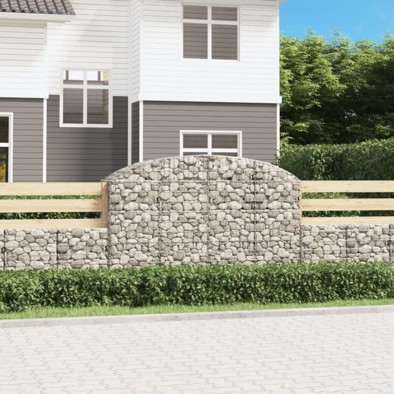 foto del prodotto vidaxl cesto gabbione ad arco 200x50x120 140 cm ferro zincato