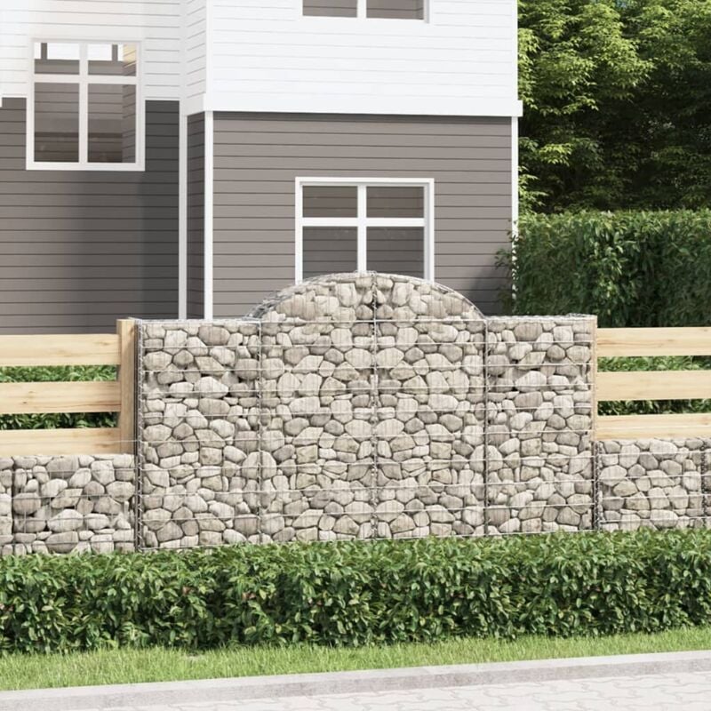 foto del prodotto vidaxl cesto gabbione ad arco 200x50x120 140 cm ferro zincato