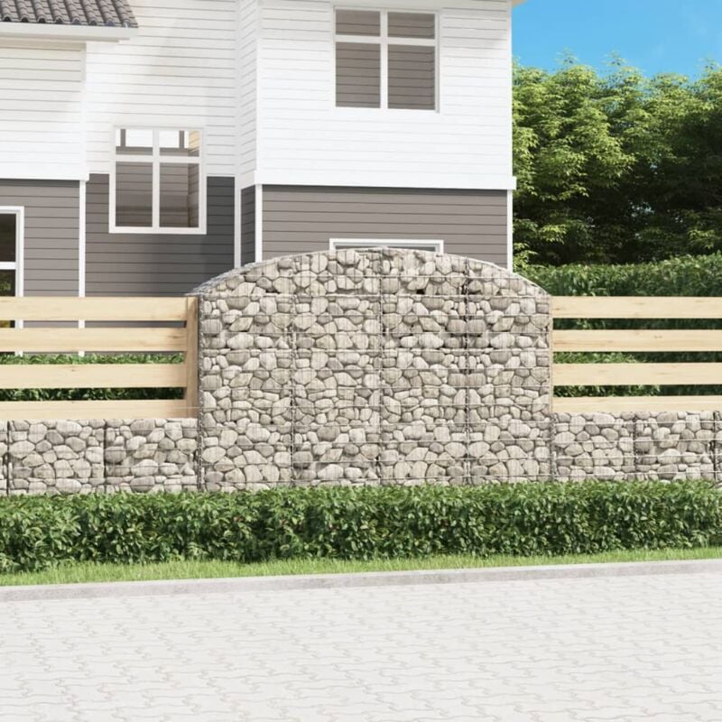 foto del prodotto vidaxl cesto gabbione ad arco 200x50x140 160 cm ferro zincato