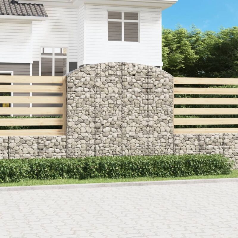 foto del prodotto vidaxl cesto gabbione ad arco 200x50x180 200 cm ferro zincato