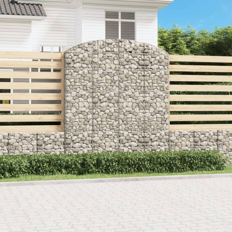 foto del prodotto vidaxl cesto gabbione ad arco 200x50x220 240 cm ferro zincato