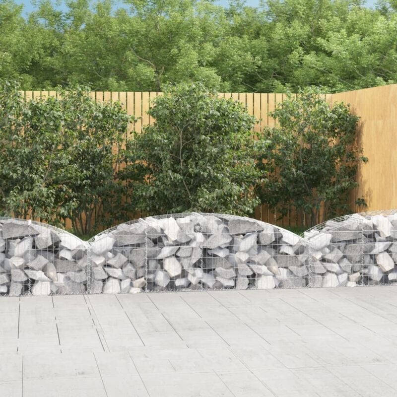 foto del prodotto vidaxl cesto gabbione ad arco 200x50x40 60 cm ferro zincato