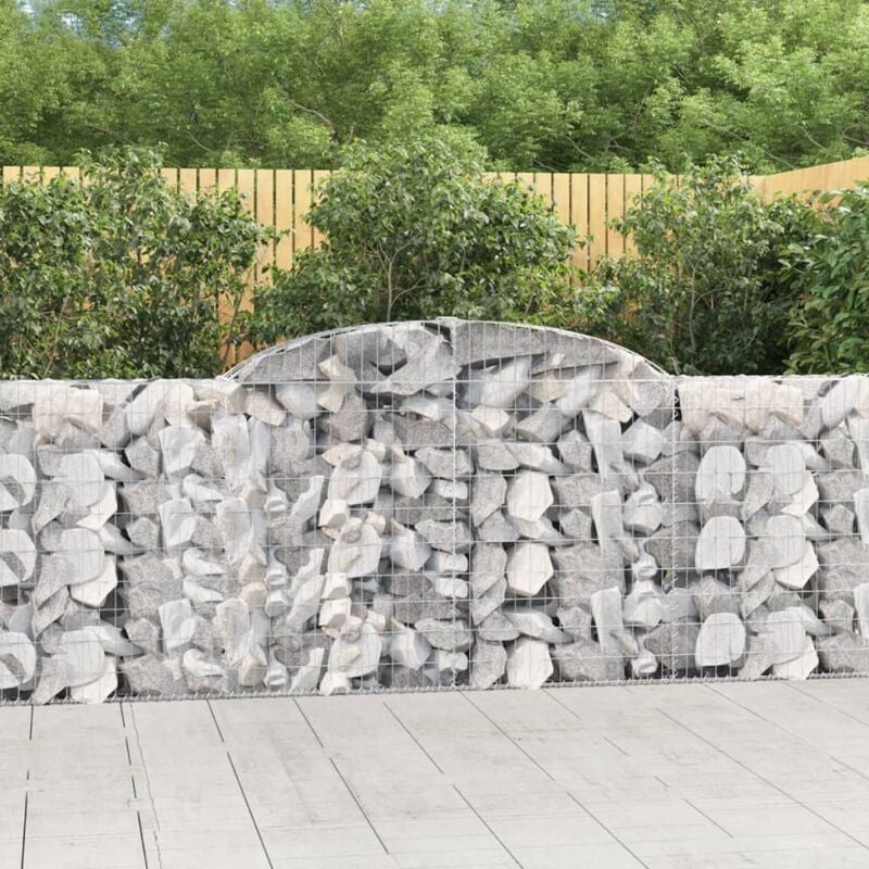 foto del prodotto vidaxl cesto gabbione ad arco 300x30x100 120 cm ferro zincato