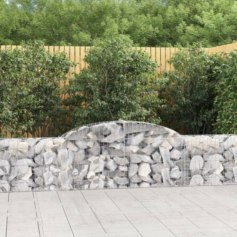 foto del prodotto vidaxl cesto gabbione ad arco 300x30x60 80 cm ferro zincato