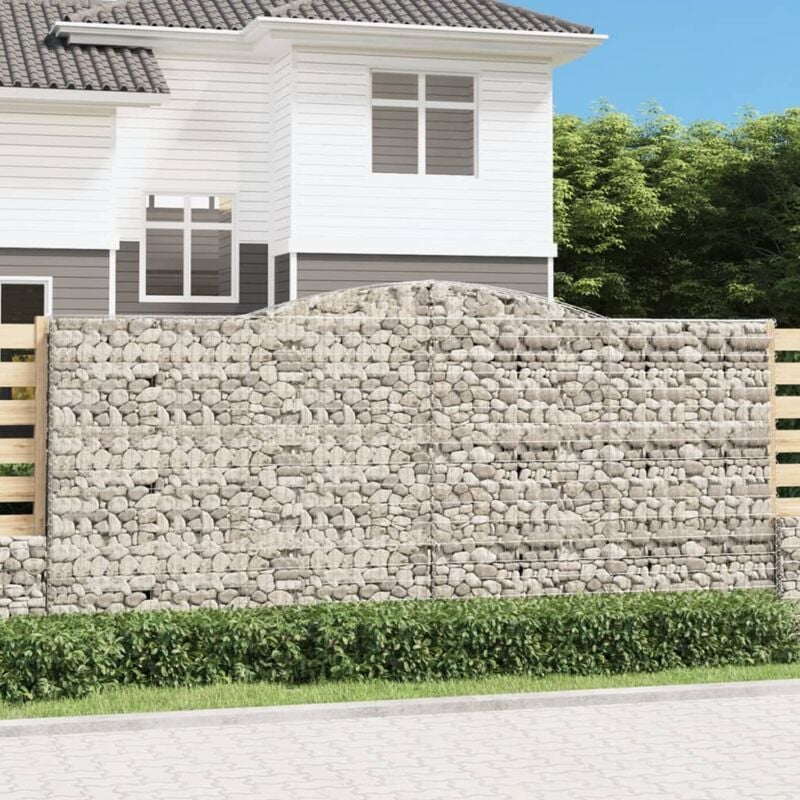 foto del prodotto vidaxl cesto gabbione ad arco 400x30x180 200 cm ferro zincato