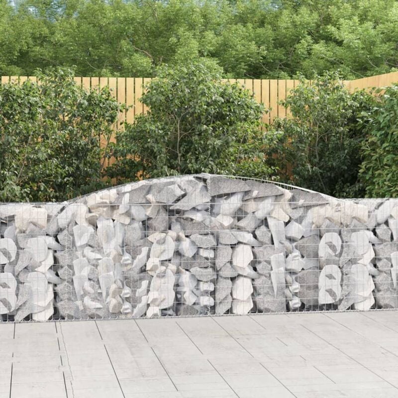foto del prodotto vidaxl cesto gabbione ad arco 400x30x80 100 cm ferro zincato