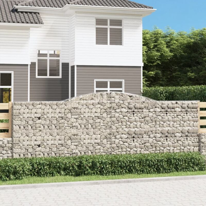 foto del prodotto vidaxl cesto gabbione ad arco 400x50x140 160 cm ferro zincato