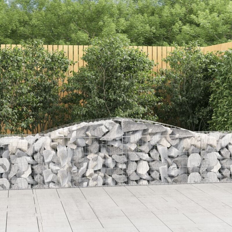 foto del prodotto vidaxl cesto gabbione ad arco 400x50x60 80 cm ferro zincato