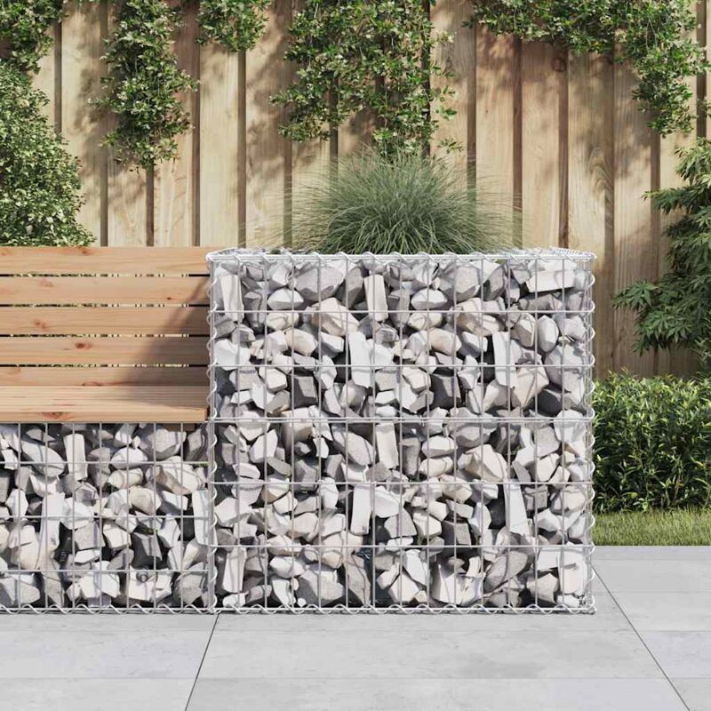 foto del prodotto vidaxl cesto gabbione argento 70x70x65 cm ferro zincato