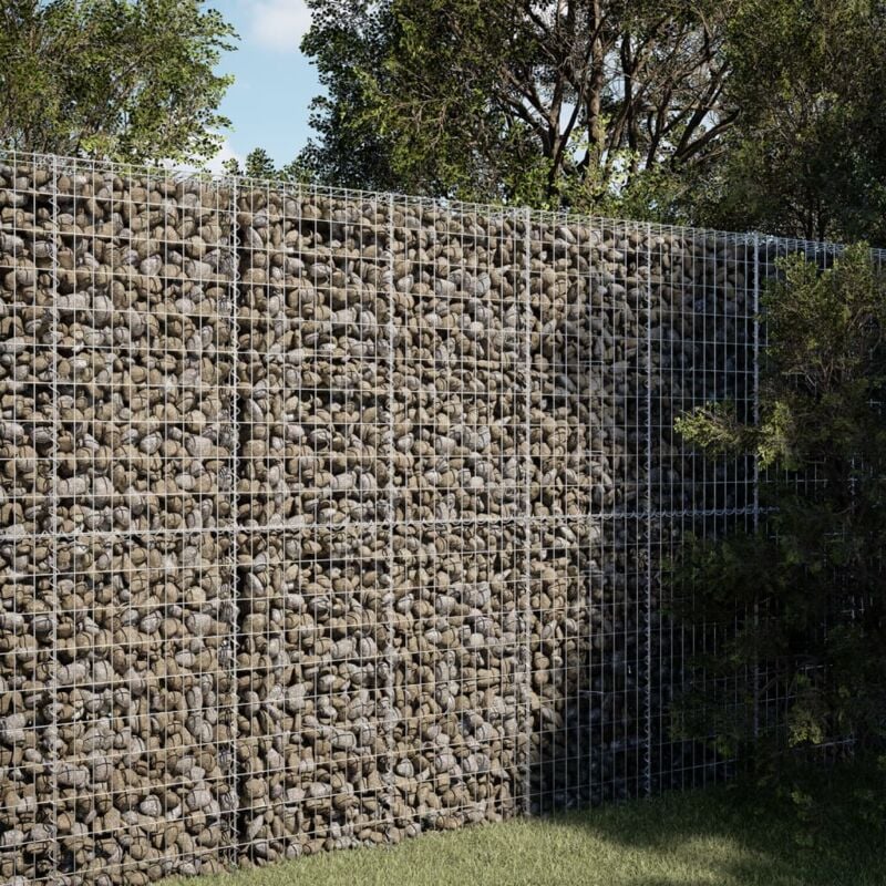 foto del prodotto vidaxl cesto gabbione con copertura 100x50x200 cm in ferro zincato